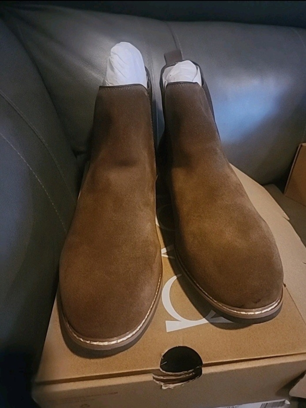 Men's Brown Suede Chelsea Boots - Streamlined Slip-On Style